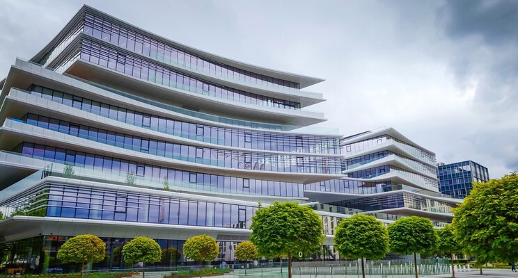 Business,Stadium,Central,By,Hanner,And,Zaha,Hadid,Architects,In Business Stadium Central by Hanner and Zaha Hadid Architects in Vilnius, modern office architecture and iconic business district landmark in Lithuania