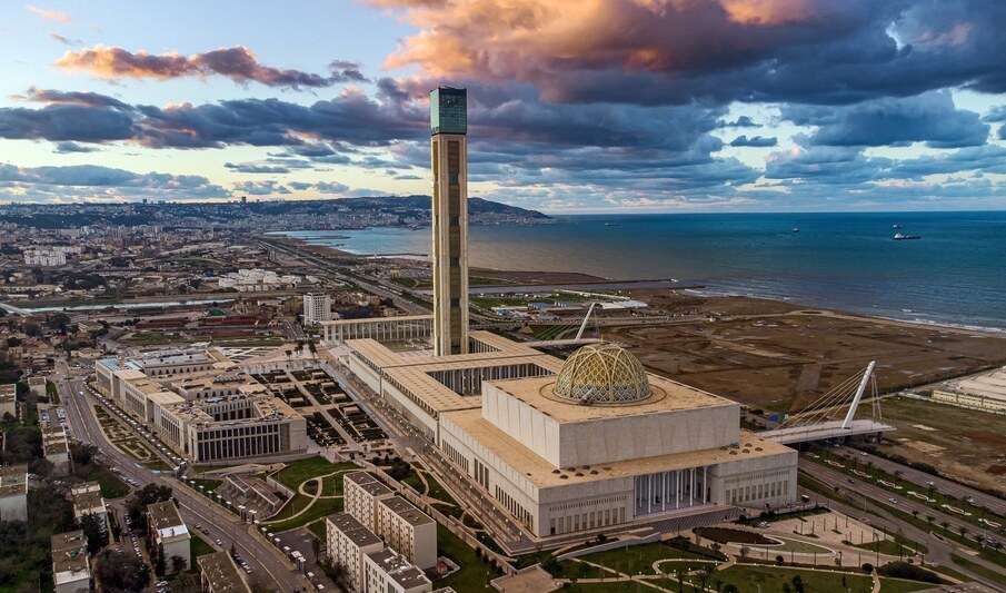 The,Great,Mosque,Of,Algiers,With,A,Sunset