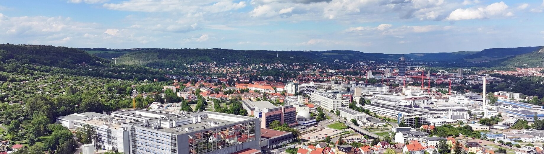 Carl Zeiss Jena plant in Jena in Thuringia in Germany in summer