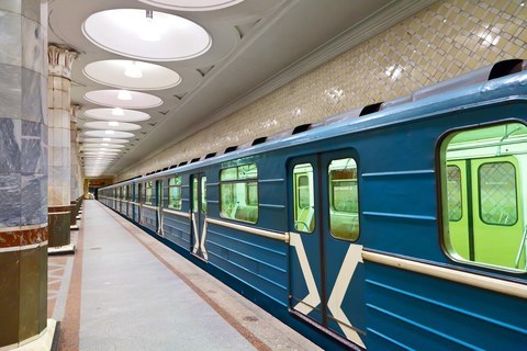 Interior of  metro station "Kievskaya" in Moscow