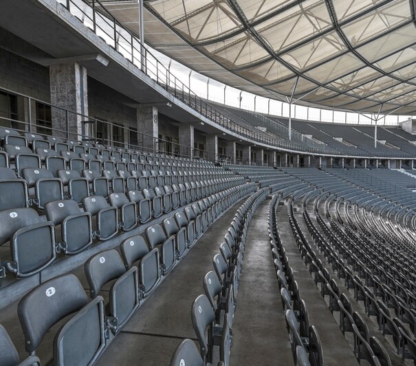 KHKD42 At the tribunes of the Olympic stadium. Berlin, Germany